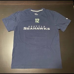 Nike Seattle Seahawks NFL Men’s T-Shirt. Size Large. Blue.
